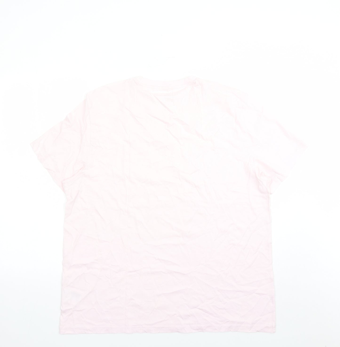 H&M Mens Pink Cotton T-Shirt Size XL Crew Neck
