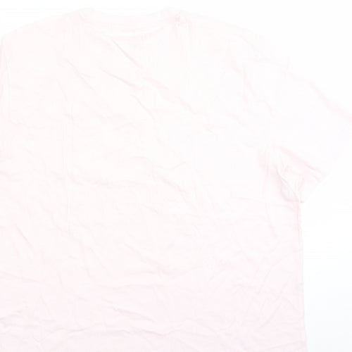 H&M Mens Pink Cotton T-Shirt Size XL Crew Neck