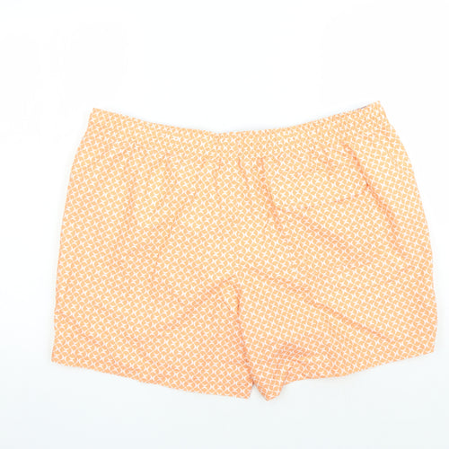 Marks and Spencer Mens Orange Geometric Polyester Sweat Shorts Size 3XL L6 in Regular Drawstring - Elasticated Waist Swim Shorts Pockets