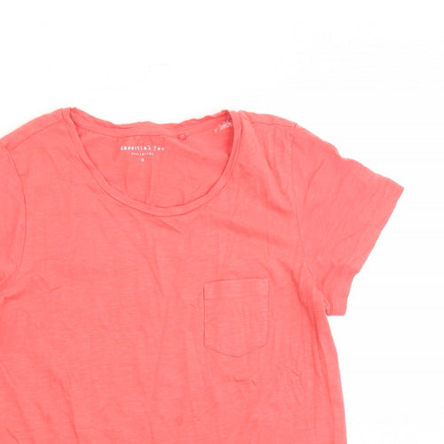 Principles Womens Orange 100% Cotton Basic T-Shirt Size 12 Round Neck - Pocket Detail
