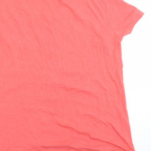 Principles Womens Orange 100% Cotton Basic T-Shirt Size 12 Round Neck - Pocket Detail