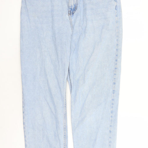 Denim & Co. Womens Blue Cotton Straight Jeans Size 10 L29 in Regular Zip - Pockets