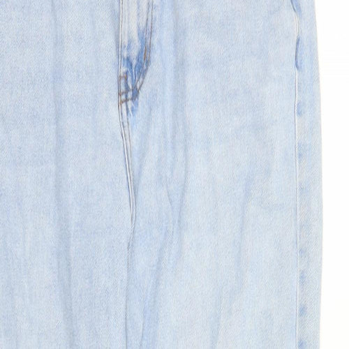 Denim & Co. Womens Blue Cotton Straight Jeans Size 10 L29 in Regular Zip - Pockets