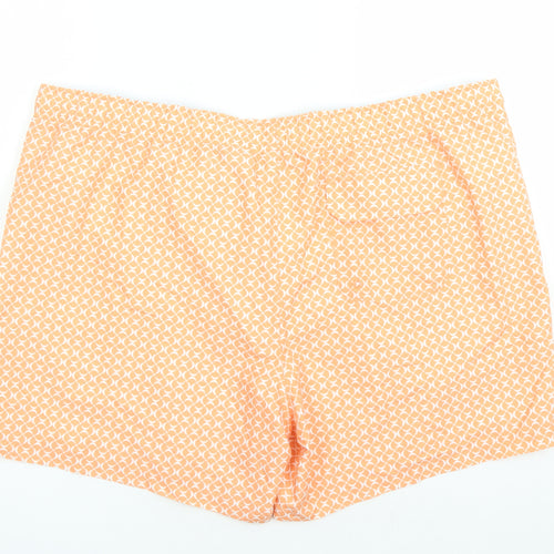 Marks and Spencer Mens Orange Geometric Polyester Sweat Shorts Size 3XL L6 in Regular Drawstring - Elasticated Waist Swim Shorts Pockets