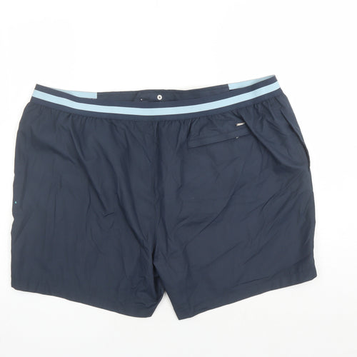 Autograph Mens Blue Polyester Sweat Shorts Size 3XL L6 in Regular Zip - Elasticated Waist Swim Shorts Pockets