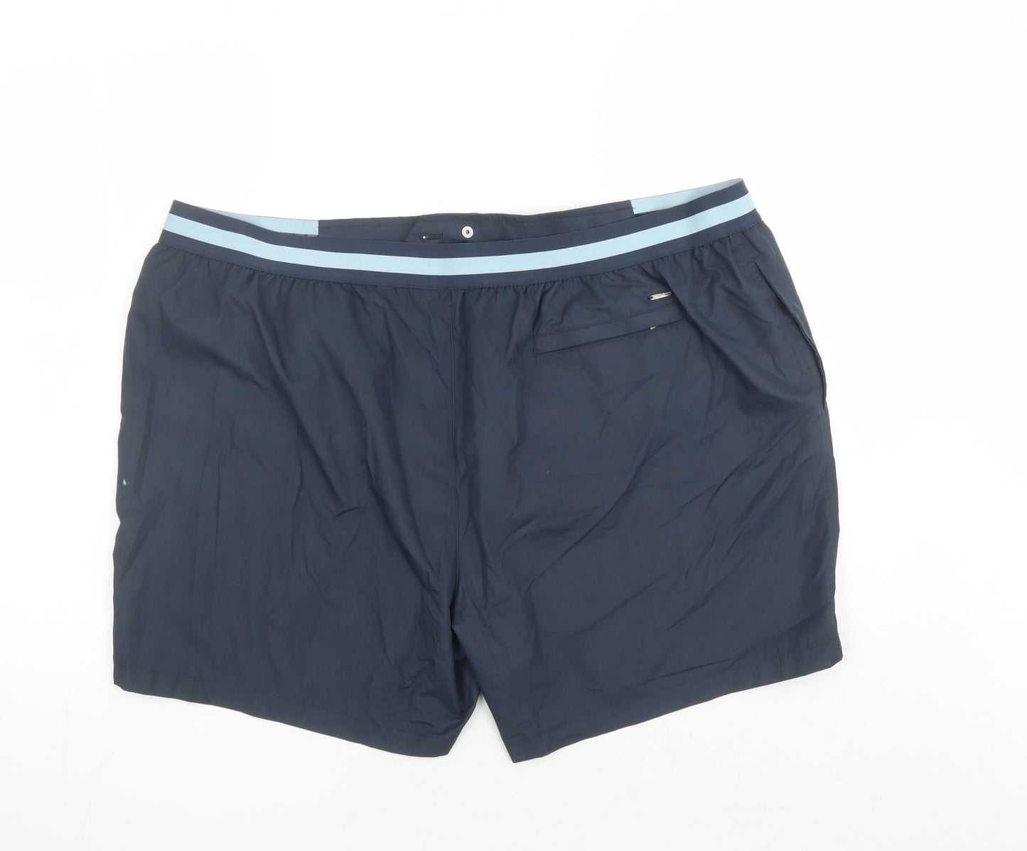 Autograph Mens Blue Polyester Sweat Shorts Size 3XL L6 in Regular Zip - Elasticated Waist Swim Shorts Pockets