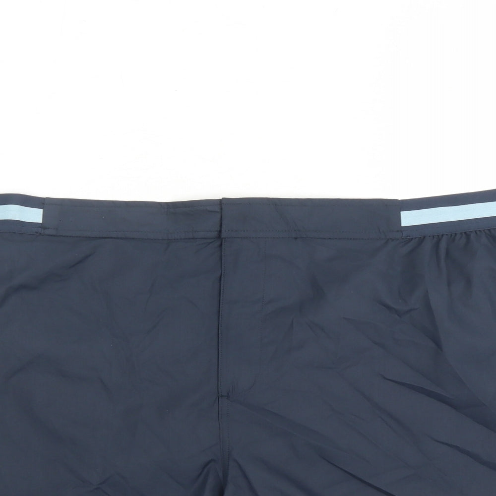 Autograph Mens Blue Polyester Sweat Shorts Size 3XL L6 in Regular Zip - Elasticated Waist Swim Shorts Pockets