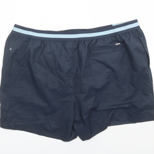 Autograph Mens Blue Polyester Sweat Shorts Size 3XL L6 in Regular Zip - Elasticated Waist Swim Shorts Pockets