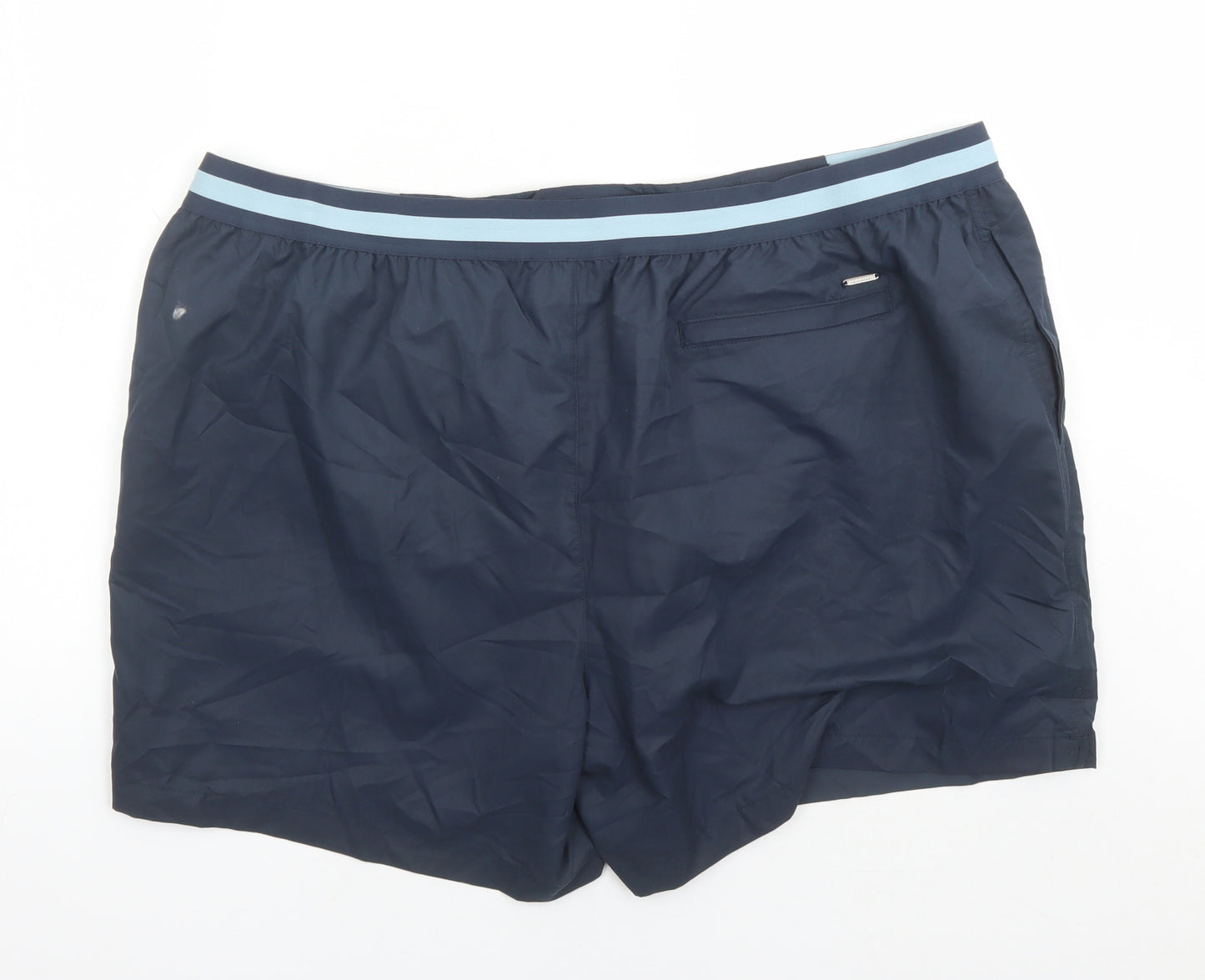 Autograph Mens Blue Polyester Sweat Shorts Size 3XL L6 in Regular Zip - Elasticated Waist Swim Shorts Pockets