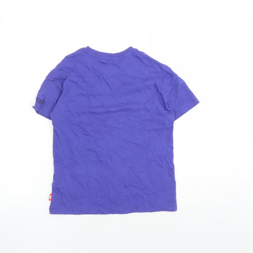 Marks and Spencer Girls Purple Cotton Basic T-Shirt Size 10-11 Years Crew Neck Pullover - Marvel