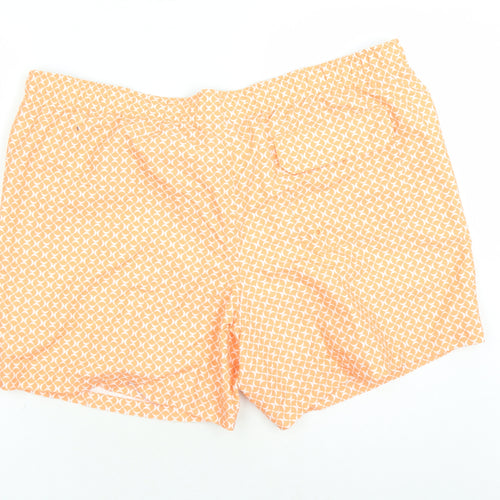 Marks and Spencer Mens Orange Geometric Polyester Sweat Shorts Size 3XL L6 in Regular Drawstring - Elasticated Waist Swim Shorts Pockets