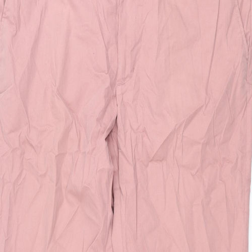 Marks and Spencer Mens Pink Cotton Trousers Size 42 in L33 in Regular Zip