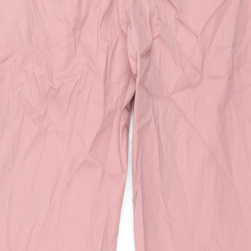 Marks and Spencer Mens Pink Cotton Trousers Size 42 in L33 in Regular Zip
