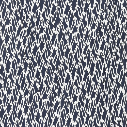 Autograph Womens Blue Geometric Cupro Wrap Skirt Size 24 Zip