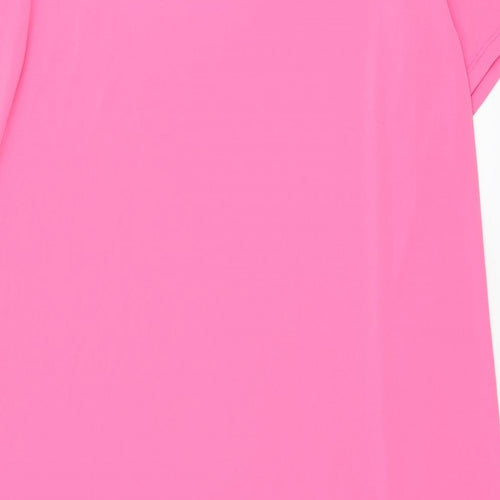 Marks and Spencer Womens Pink Polyester T-Shirt Dress Size 22 Round Neck Pullover