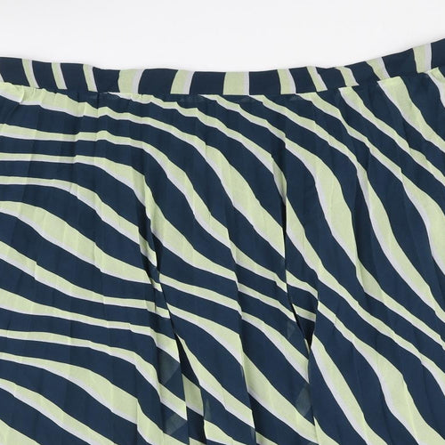 Marks and Spencer Womens Multicoloured Geometric Polyester Pleated Skirt Size 22