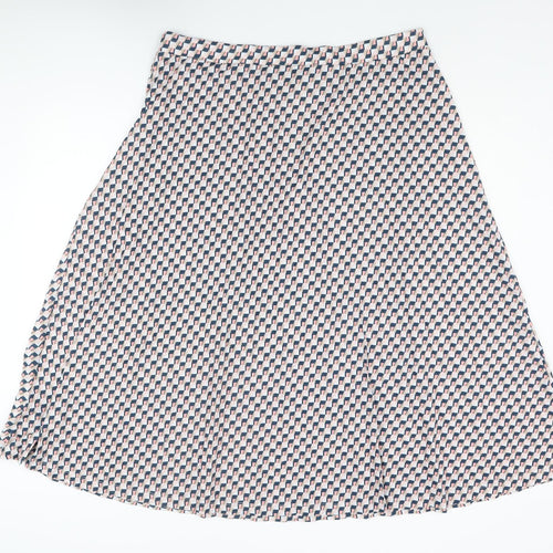 Marks and Spencer Womens Multicoloured Geometric Polyester A-Line Skirt Size 20
