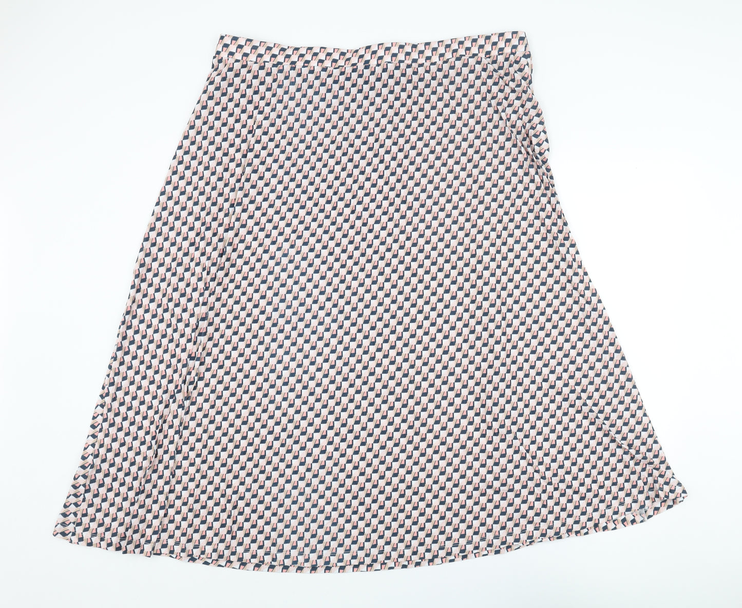 Marks and Spencer Womens Multicoloured Geometric Polyester A-Line Skirt Size 24