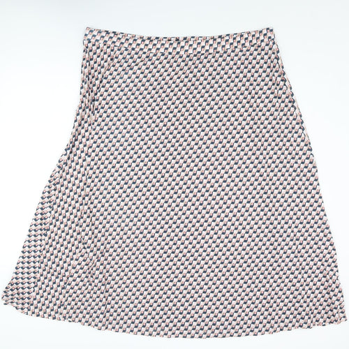 Marks and Spencer Womens Multicoloured Geometric Polyester A-Line Skirt Size 24