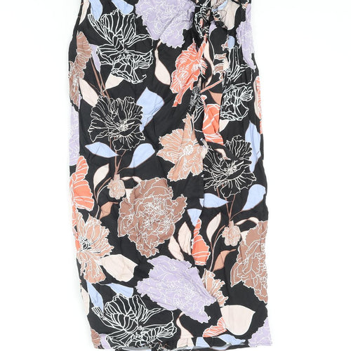 Autograph Womens Multicoloured Floral Viscose Wrap Skirt Size 8 Zip