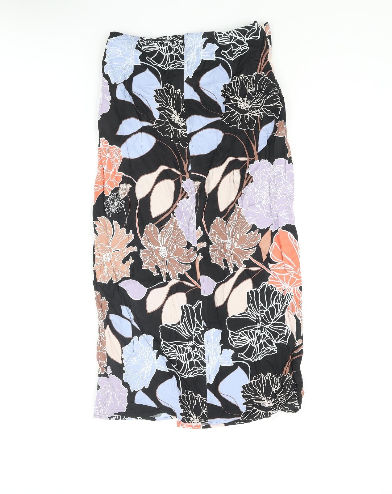 Autograph Womens Multicoloured Floral Viscose Wrap Skirt Size 8 Zip