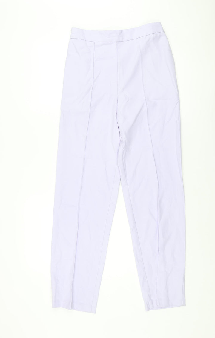 Marks and Spencer Womens Purple Polyester Trousers Size 10 L30 in Regular