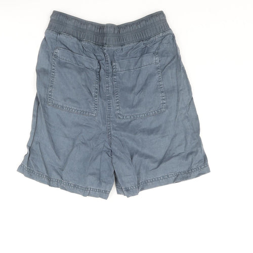 Marks and Womens Blue Lyocell Basic Shorts Size 6 L5 in Regular Drawstring