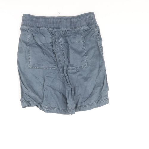 Marks and Womens Blue Lyocell Basic Shorts Size 6 L5 in Regular Drawstring