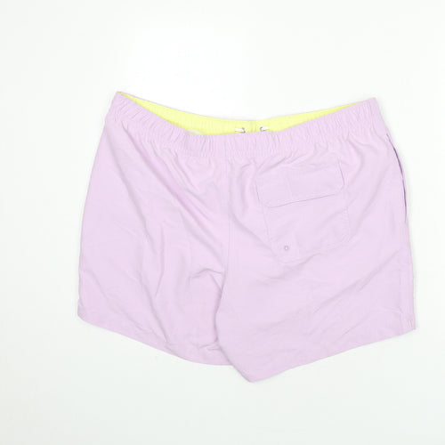 Marks and Spencer Mens Purple Polyester Bermuda Shorts Size 2XL L6 in Regular Drawstring - Swim Shorts