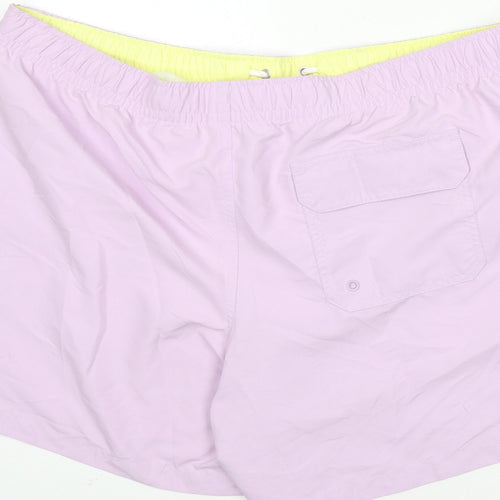 Marks and Spencer Mens Purple Polyester Bermuda Shorts Size 2XL L6 in Regular Drawstring - Swim Shorts