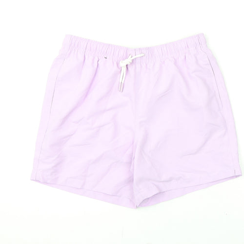 Marks and Spencer Mens Purple Polyester Bermuda Shorts Size M L6 in Regular Drawstring - Swim Shorts