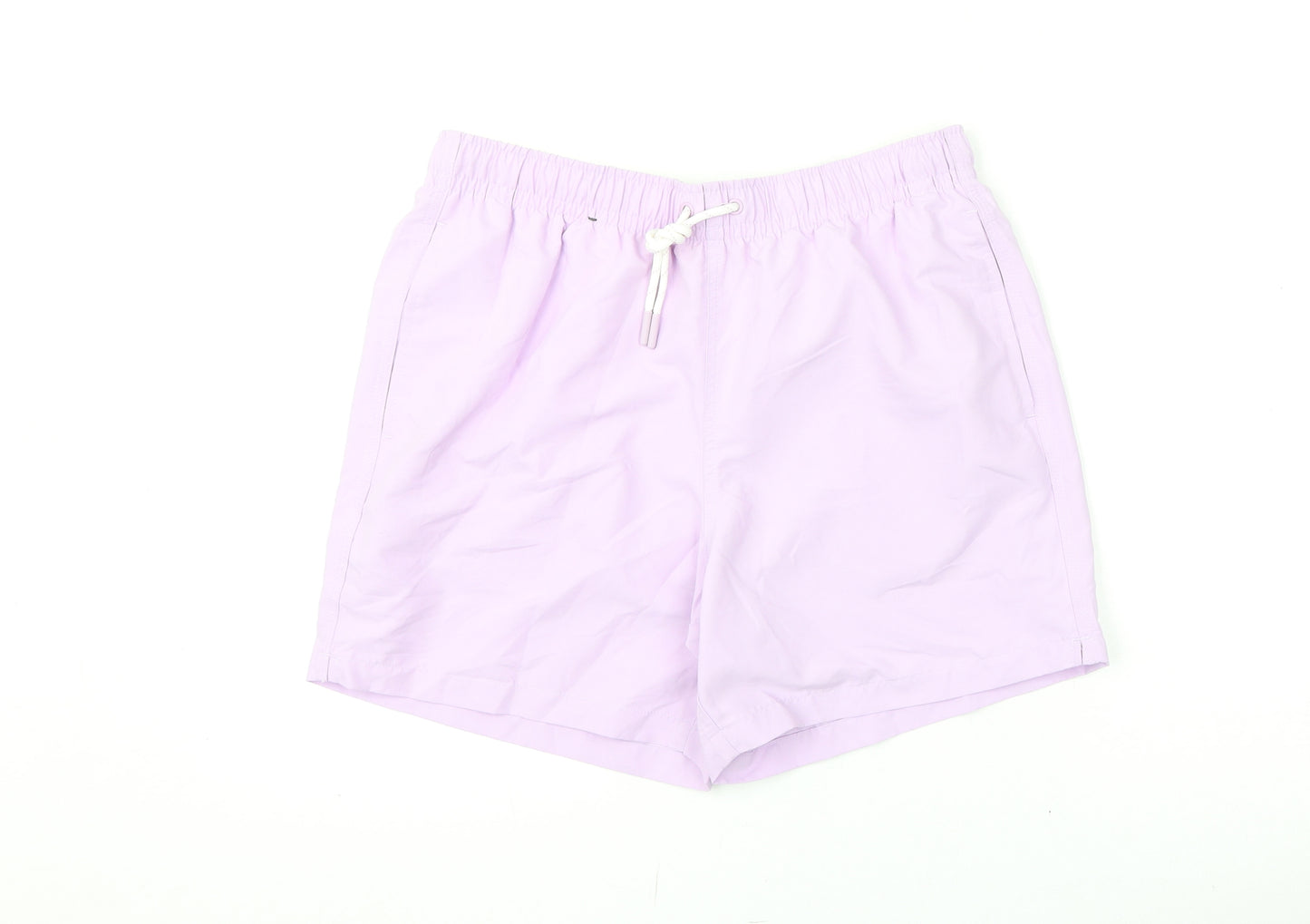 Marks and Spencer Mens Purple Polyester Bermuda Shorts Size M L6 in Regular Drawstring - Swim Shorts