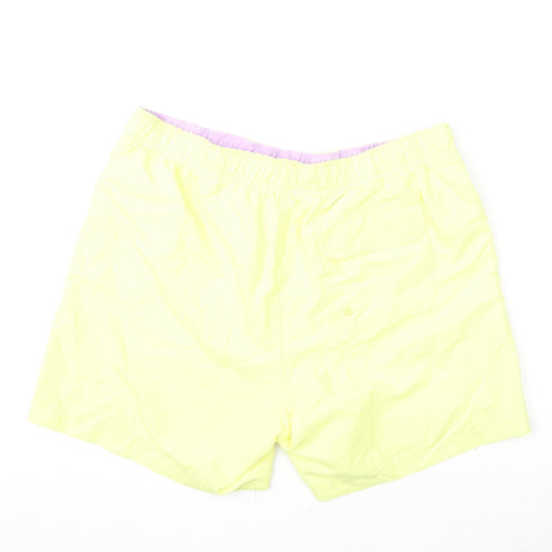 Marks and Spencer Mens Yellow Polyester Bermuda Shorts Size L L6 in Regular Drawstring - Swim Shorts