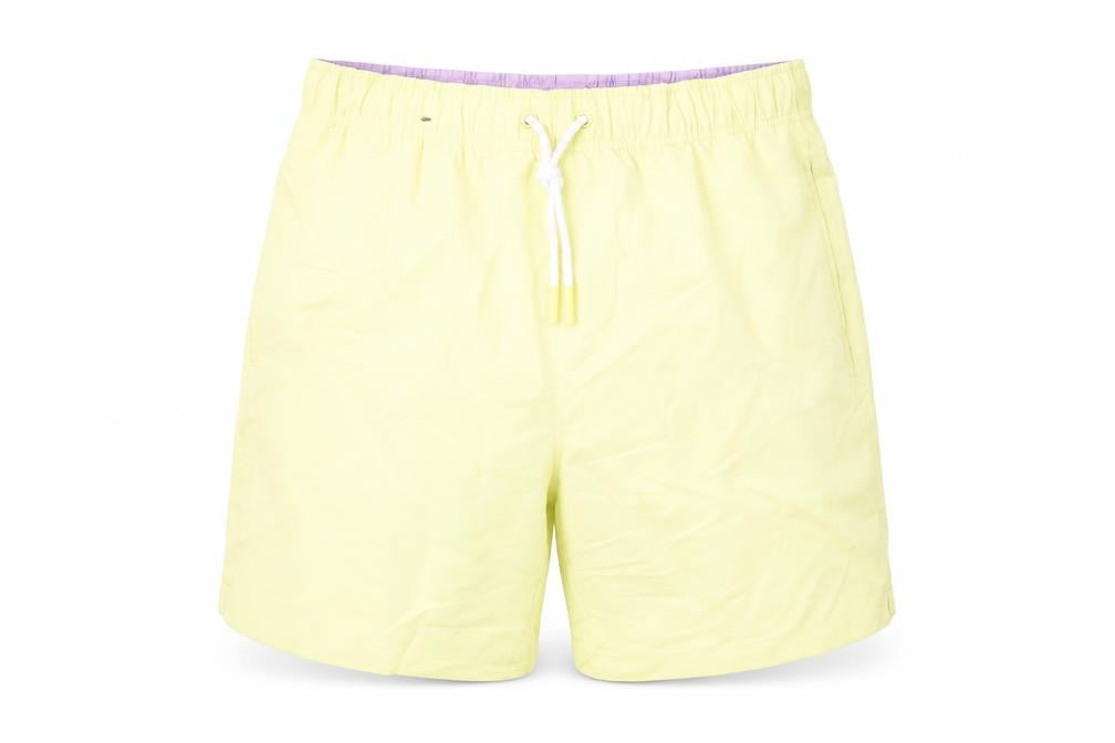 Marks and Spencer Mens Yellow Polyester Bermuda Shorts Size S L6 in Regular Drawstring - Swim Shorts