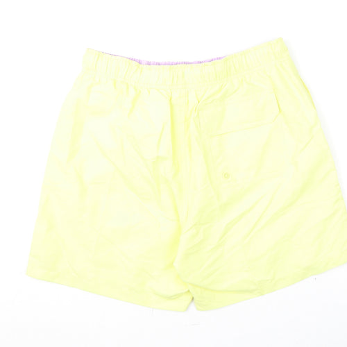 Marks and Spencer Mens Yellow Polyester Bermuda Shorts Size S L6 in Regular Drawstring - Swim Shorts