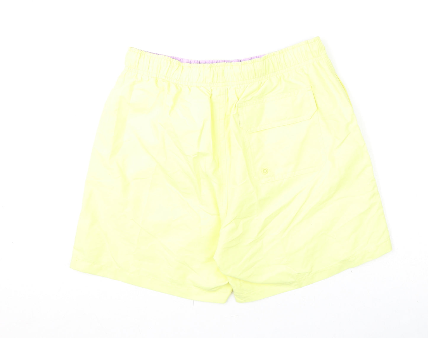 Marks and Spencer Mens Yellow Polyester Bermuda Shorts Size S L6 in Regular Drawstring - Swim Shorts
