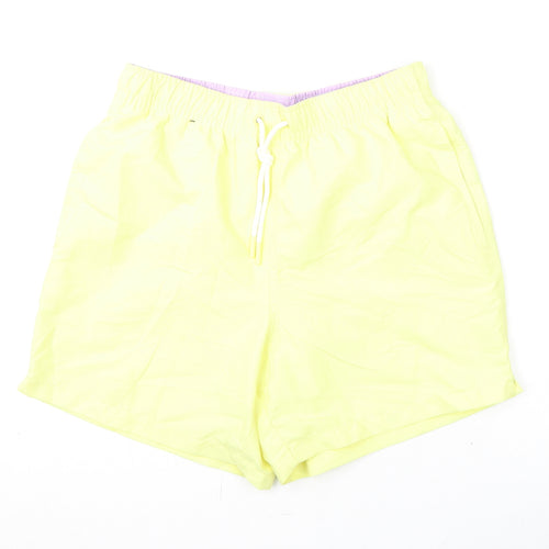 Marks and Spencer Mens Yellow Polyester Bermuda Shorts Size S L6 in Regular Drawstring - Swim Shorts