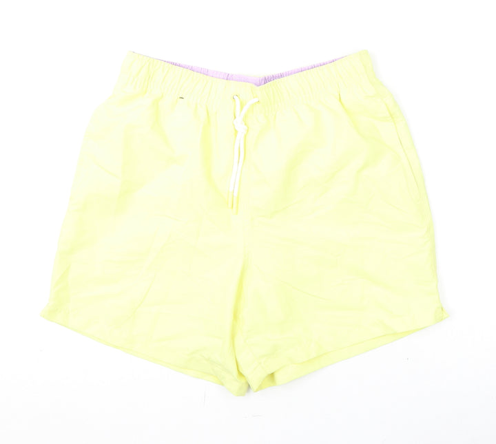 Marks and Spencer Mens Yellow Polyester Bermuda Shorts Size S L6 in Regular Drawstring - Swim Shorts