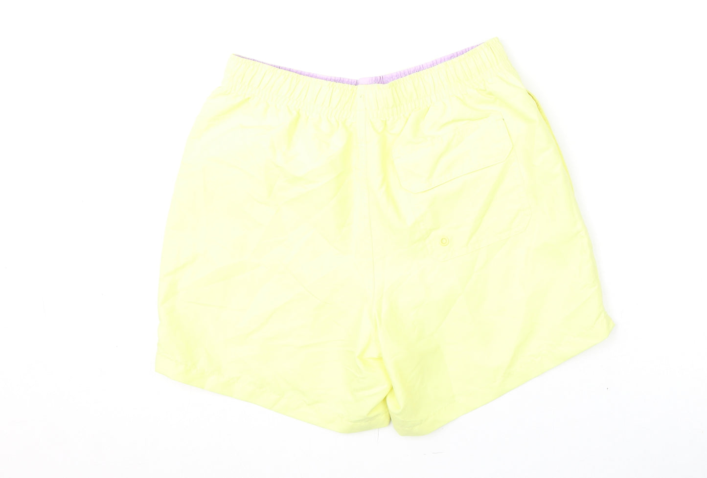 Marks and Spencer Mens Yellow Polyester Bermuda Shorts Size S L6 in Regular Drawstring - Swim Shorts