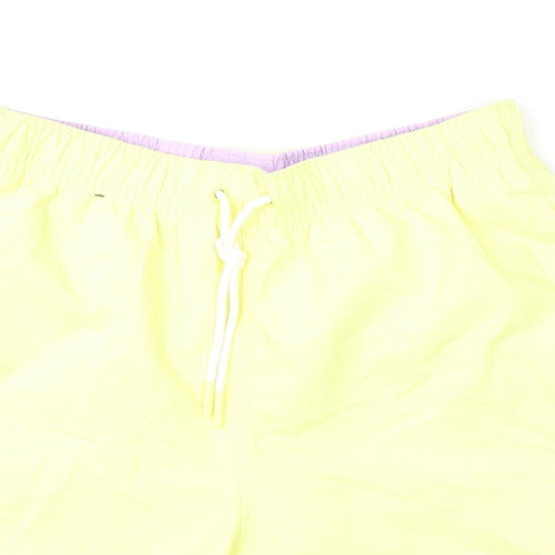 Marks and Spencer Mens Yellow Polyester Bermuda Shorts Size S L6 in Regular Drawstring - Swim Shorts