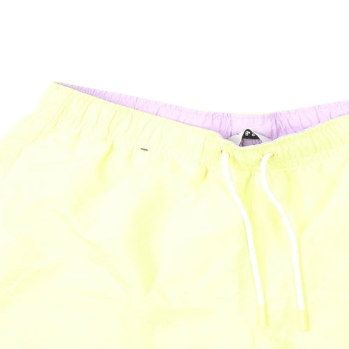Marks and Spencer Mens Yellow Polyester Bermuda Shorts Size S L6 in Regular Drawstring - Swim Shorts