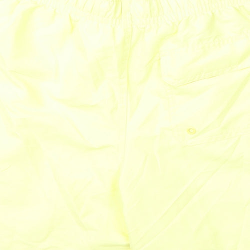 Marks and Spencer Mens Yellow Polyester Bermuda Shorts Size S L6 in Regular Drawstring - Swim Shorts