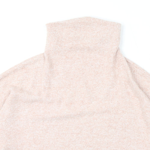 Stradivarius Womens Pink Mock Neck Viscose Pullover Jumper Size M