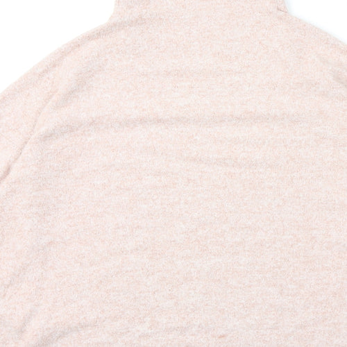 Stradivarius Womens Pink Mock Neck Viscose Pullover Jumper Size M