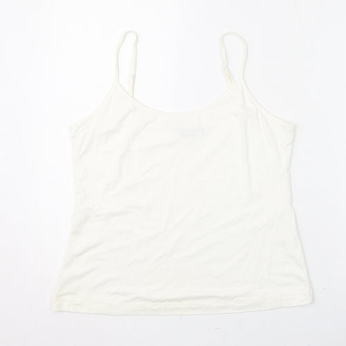 Per Una Womens White Viscose Camisole Tank Size 14 Scoop Neck