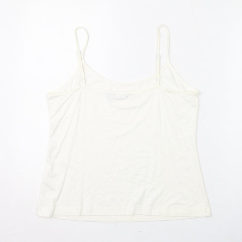 Per Una Womens White Viscose Camisole Tank Size 14 Scoop Neck