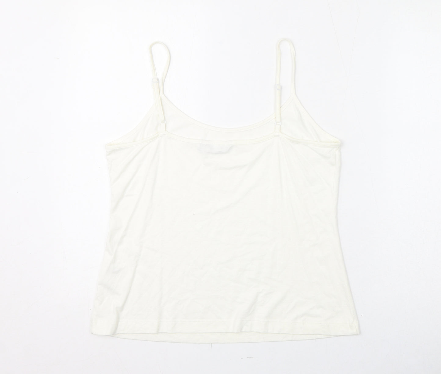 Per Una Womens White Viscose Camisole Tank Size 14 Scoop Neck