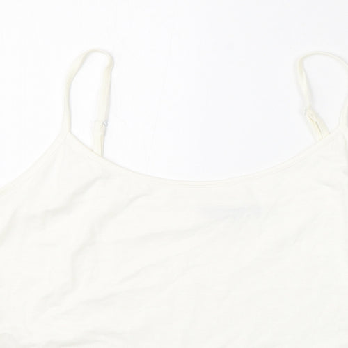 Per Una Womens White Viscose Camisole Tank Size 14 Scoop Neck