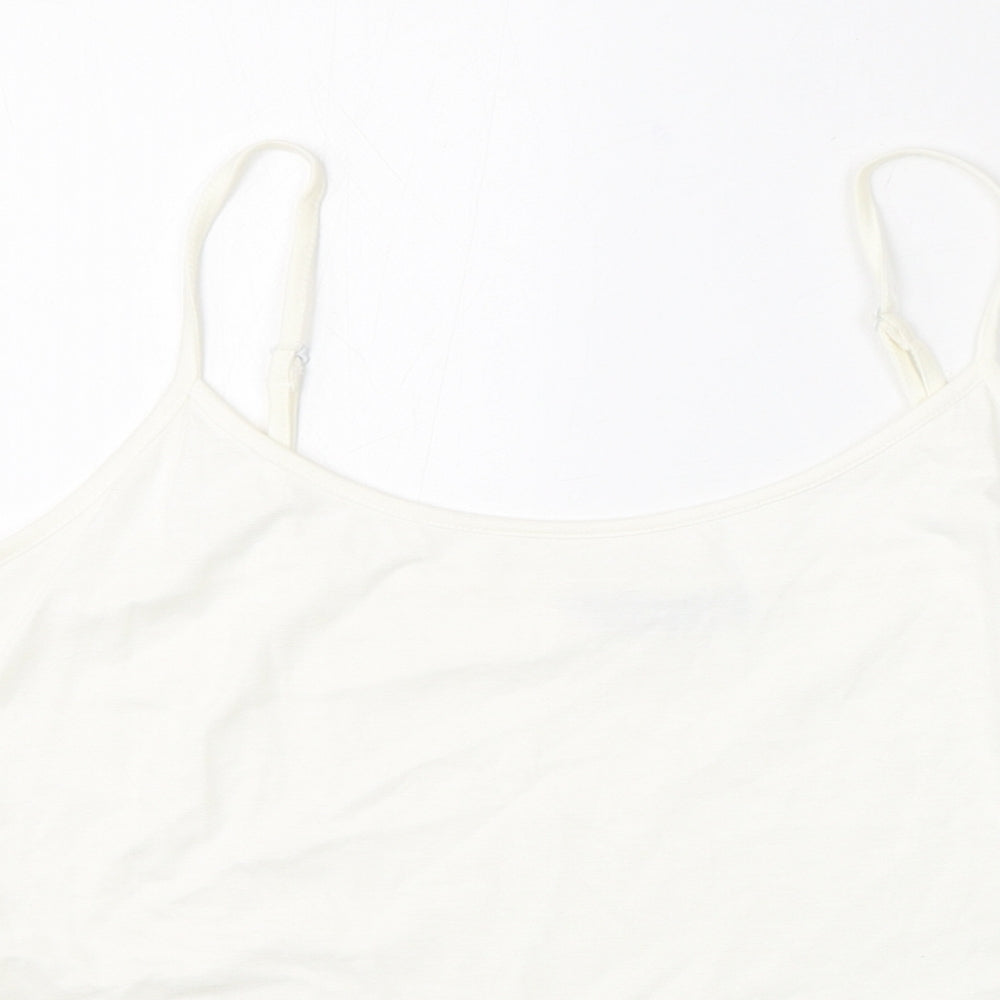 Per Una Womens White Viscose Camisole Tank Size 14 Scoop Neck