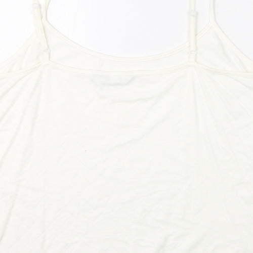 Per Una Womens White Viscose Camisole Tank Size 14 Scoop Neck
